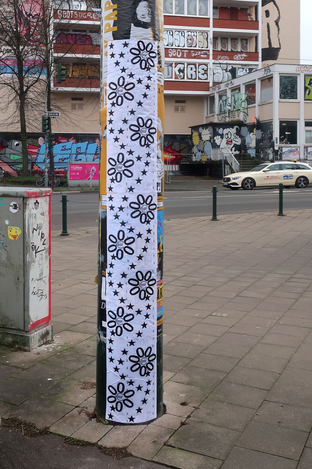 Claude Closky, ‘0 Euro,’ 2023, Bloom, Düsseldorf. Wallpaper, outdoor wall collage, giveaway prints, digital printing on A3 80g paper, variable dimensions.